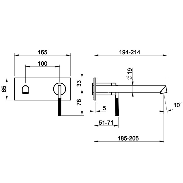 Bateria umywalkowa Gessi Ingranaggio, podtynkowa, krótka wylewka, chrom