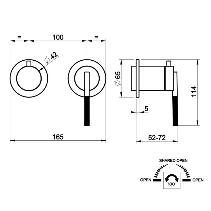 Bateria natryskowa Gessi Ingranaggio, podtynkowa, 2 wyjścia wody, chrom