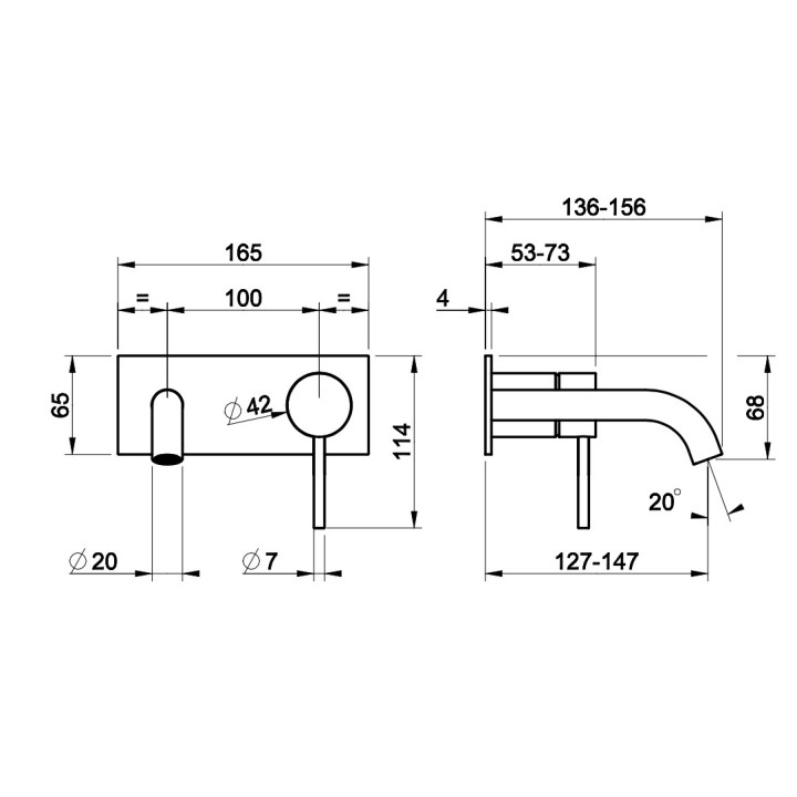 Bateria umywalkowa Gessi Ingranaggio, podtynkowa, krótka wylewka, chrom