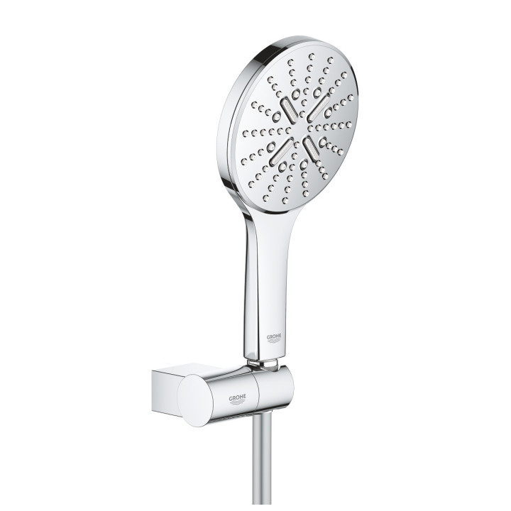 Zestaw prysznicowy Grohe Rainshower Smartactive 130, słuchawka 3-funkcyjna z wężem i regulowanym uchwytem, chrom