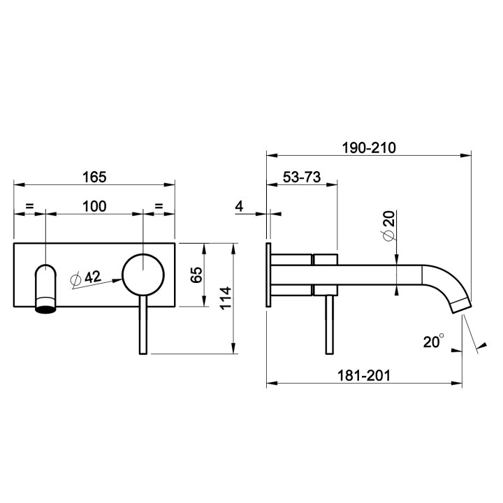 Bateria umywalkowa Gessi Intreccio, podtynkowa, krótka wylewka, stal szczotkowana