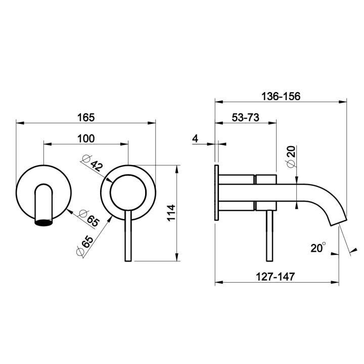 Bateria umywalkowa Gessi Intreccio, podtynkowa, krótka wylewka, stal szczotkowana