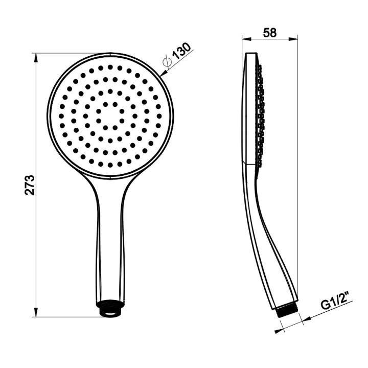 Słuchawka prysznicowa Gessi Rettangolo Shower, 1-funkcyjna, chrom