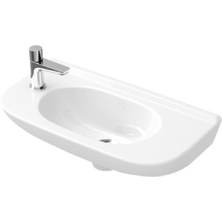 Umywalka wisząca Villeroy&Boch O.novo, 50x25cm, bez przelewu, bez otworu na baterię, CeramicPlus, Weiss Alpin, 