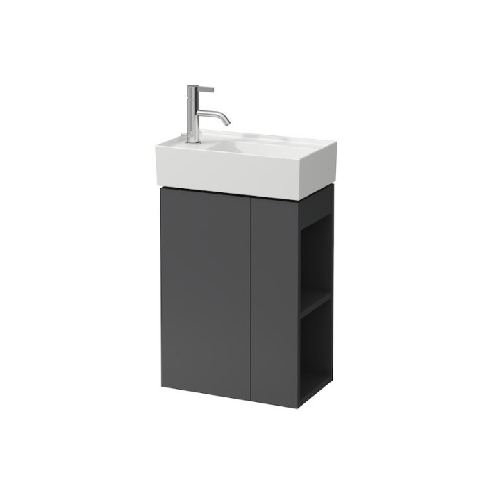 Szafka podumywalkowa Laufen Kartell by Laufen, 44cm, szklana półka, zawias z lewej, dla umywalki 815335, biały matowy