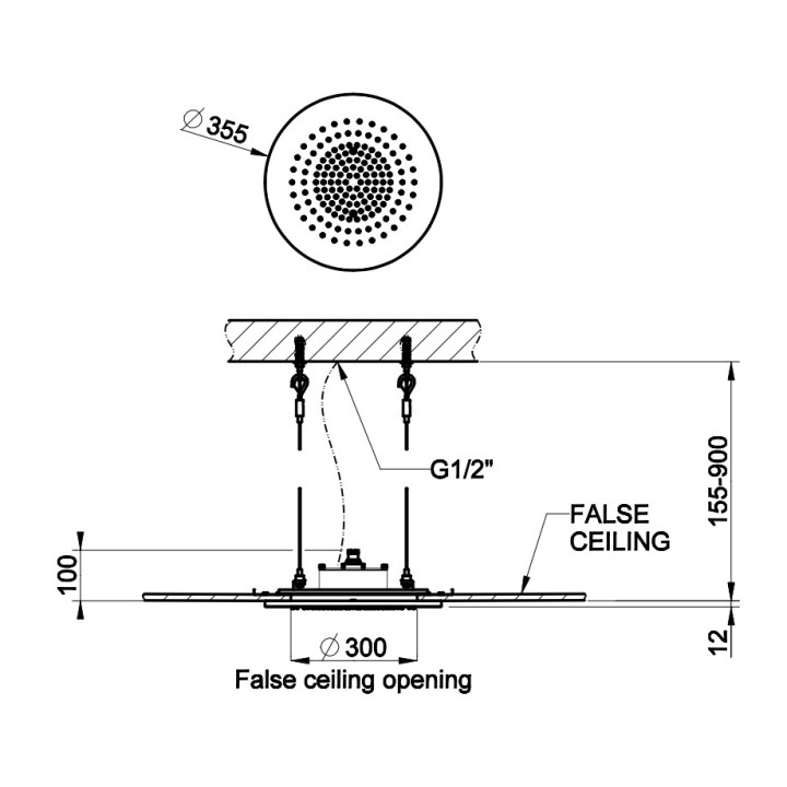 Pokrywa desczownicy Gessi Colour, okrągła, 350mm, Brass Brushed PVD