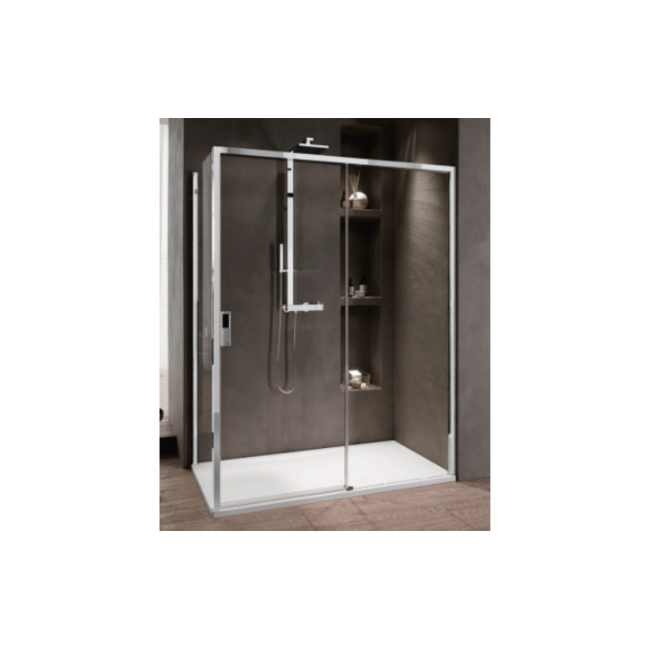 Drzwi prysznicowe lewe Novellini Opera 2P 97-101x200cm szkło przeźroczyste, profil chrom - sanitbuy.pl