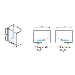 Drzwi prysznicowe lewe Novellini Opera 2PH ze ścianką stałą 87-90x200cm szkło przeźroczyste, profil chrom- sanitbuy.pl