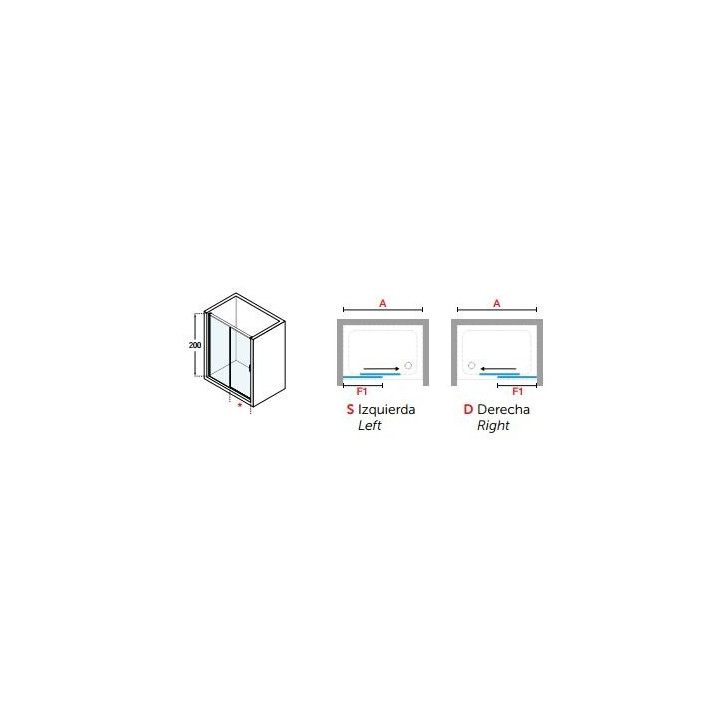 Drzwi prysznicowe lewe Novellini Opera 2PH ze ścianką stałą 87-90x200cm szkło przeźroczyste, profil chrom- sanitbuy.pl