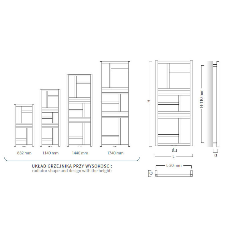 Grzejnik Instal-Projekt Code 60 x 163 cm (podłączenie dolne D50) - biały