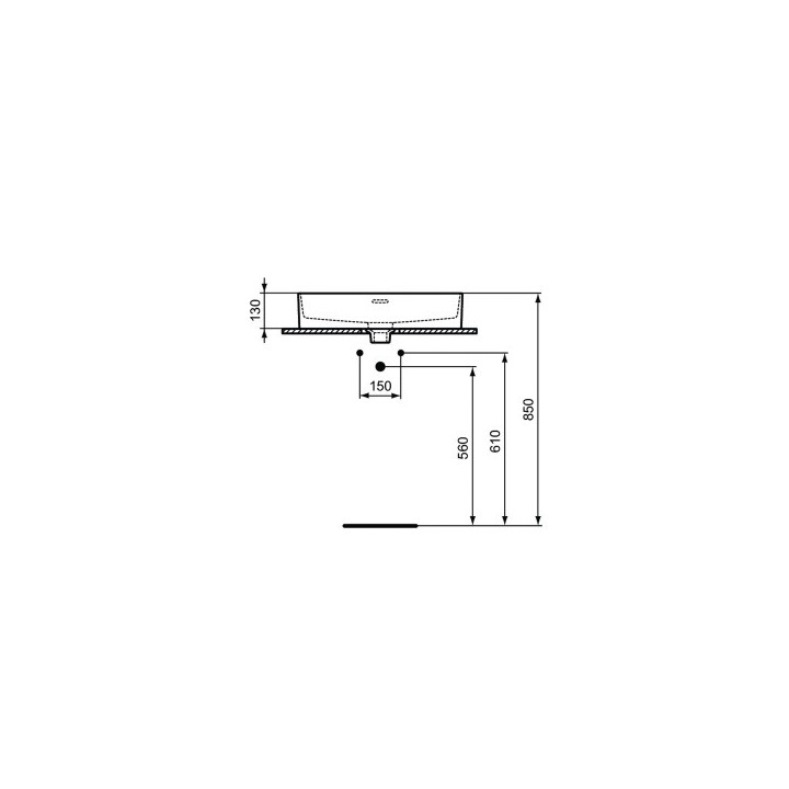 Umywalka nablatowa prostokątna, Ideal Standard Strada II,  60 cm - biała