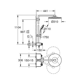 Zestaw prysznicowy Grohe Euphoria SmartControl System 310 Duo z termostatem, cool sunrise