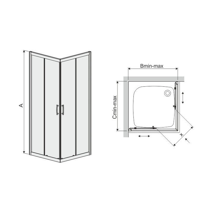 Kwadratowa kabina prysznicowa Sanplast TX KN/TX5b-80-S, narożna, 80x80cm, szkło transparentne, profil biały