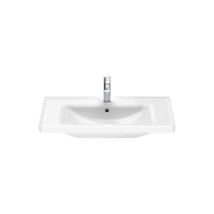 Umywalka wisząca/meblowa Duravit D-Neo, 65x48cm, z przelewem, otwór na baterię, biała