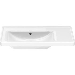 Umywalka wisząca/meblowa Duravit D-Neo, 80x48cm, asymetryczna, komora z lewej strony, z przelewem, bez otworu na baterię, biała