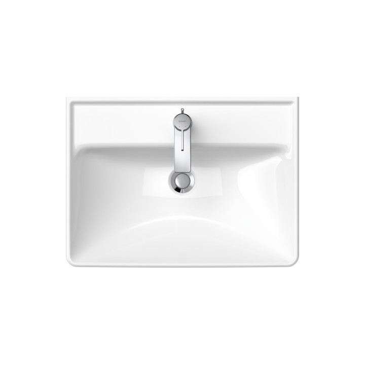 Umywalka wisząca Duravit D-Neo, 55x44cm, z przelewem, otwór na baterię, biała