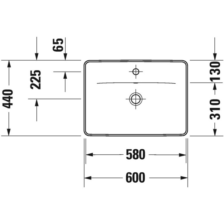 Umywalka wisząca Duravit D-Neo, 45x35cm, bez przelewu, otwór na baterię, biała