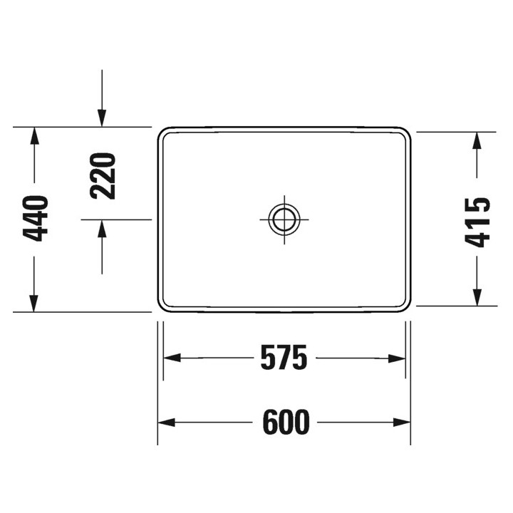 Umywalka blatowa Duravit D-Neo, 60x43,5cm, z przelewem, otwór na baterię, biała