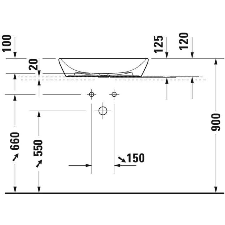 Umywalka stawiana na blat Duravit D-Neo, 40cm, okrągła, bez przelewu, bez otworu na baterię, biała