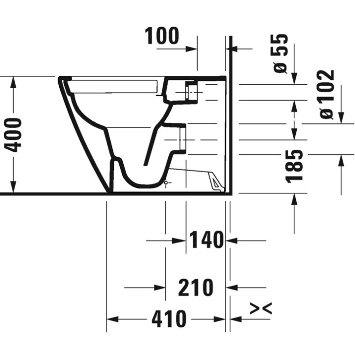 Miska toaletowa wisząca Duravit D-Neo Rimless, 54x37cm, bez rantu spłukującego, 4,5 l, UWL klasa 1, biała