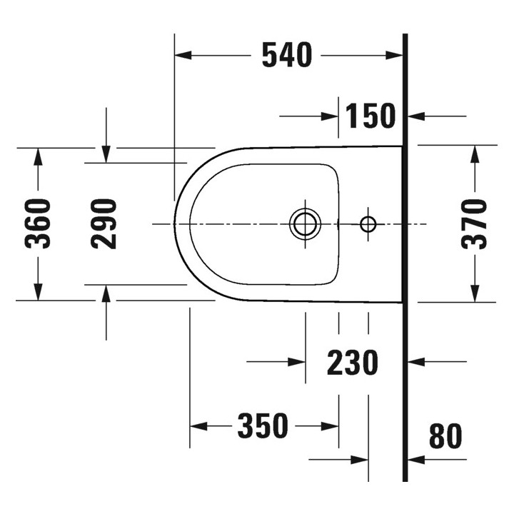 Bidet wiszący Duravit D-Neo Rimless, 54x37cm, mocowanie Durafix, biała