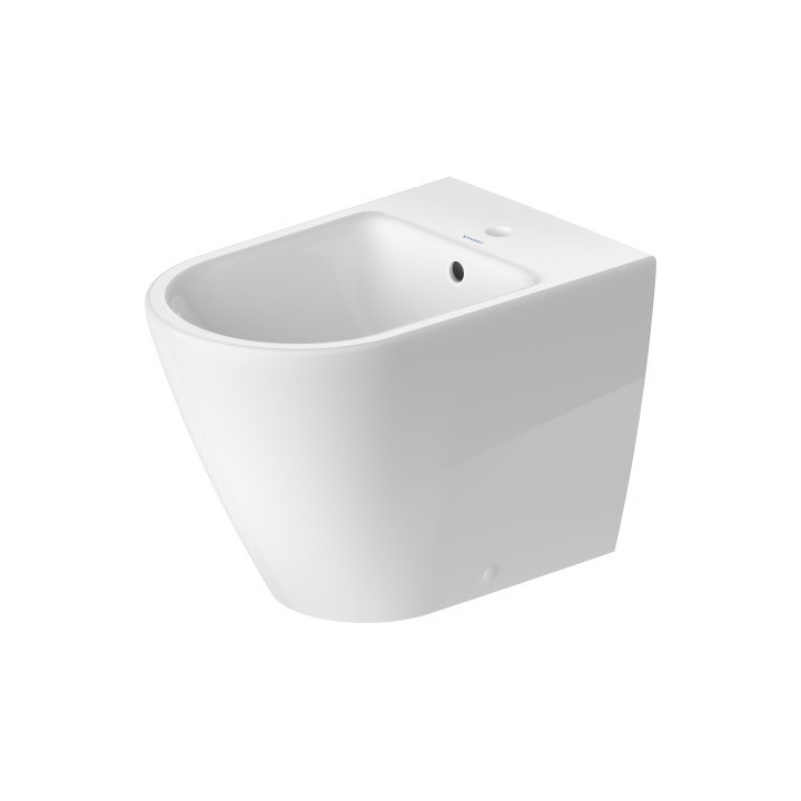 Bidet stojący Duravit D-Neo Rimless, 65x37cm, z przelewem, otwór na baterię biały