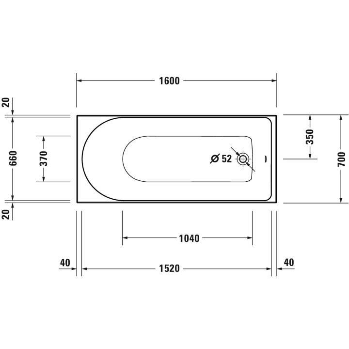 Wanna prostokątna Duravit D-Neo, 150x75cm, akrylowa, 1 oparcie ukośnie, biała