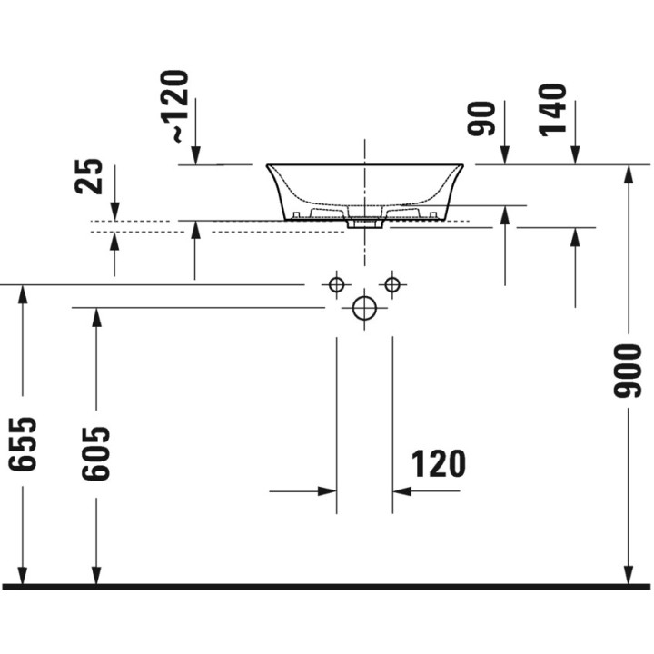 Umywalka stawiana na blat Duravit White Tulip, 430mm, okrągła, bez przelewu, biała
