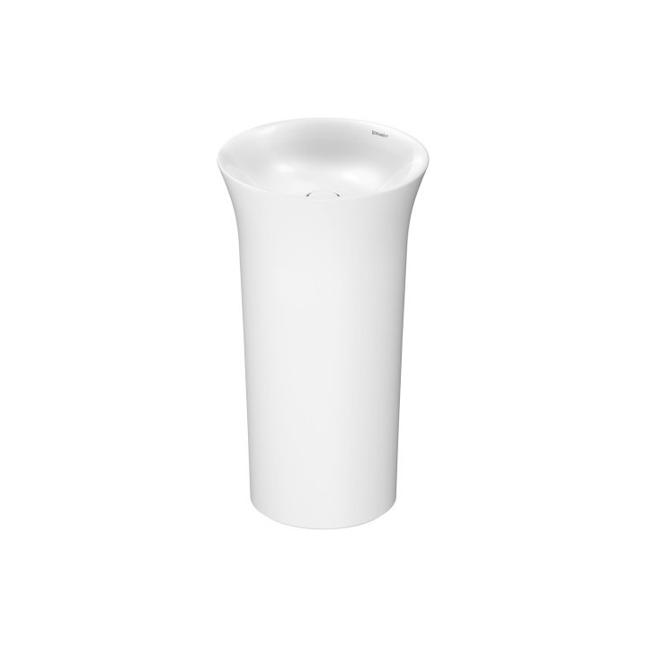 Umywalka wolnostojąca Duravit White Tulip, 500x900mm, okrągła, bez przelewu, podłączenie do ściany, biała