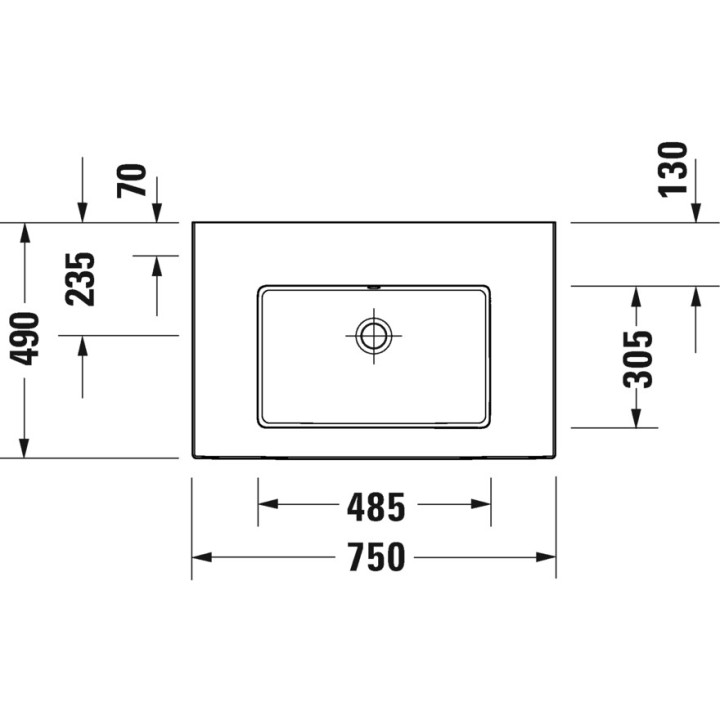 Umywalka wisząca/meblowa Duravit White Tulip, 75x49cm, z przelewem, otwór na baterię, biała