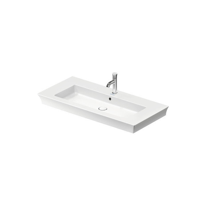 Umywalka wisząca/meblowa Duravit White Tulip, 75x49cm, z przelewem, otwór na baterię, biała