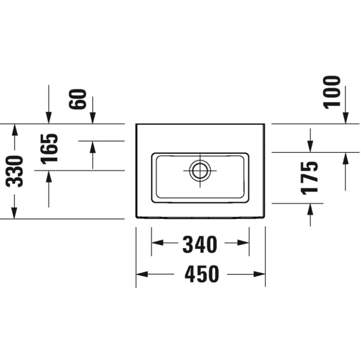 Umywalka wisząca/meblowa Duravit White Tulip, 45x33cm, bez przelewu, otwór na baterię, biała