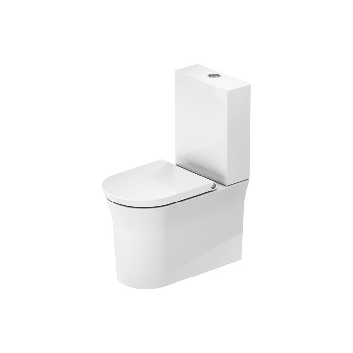 Miska do kompaktu WC Duravit D-Neo Rimless, 65x37cm, bez rantu spłukującego, 4,5 l, UWL klasa 1, biała