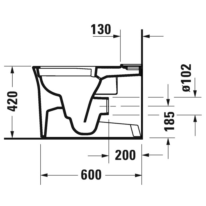 Miska do kompaktu WC Duravit D-Neo Rimless, 65x37cm, bez rantu spłukującego, 4,5 l, UWL klasa 1, biała
