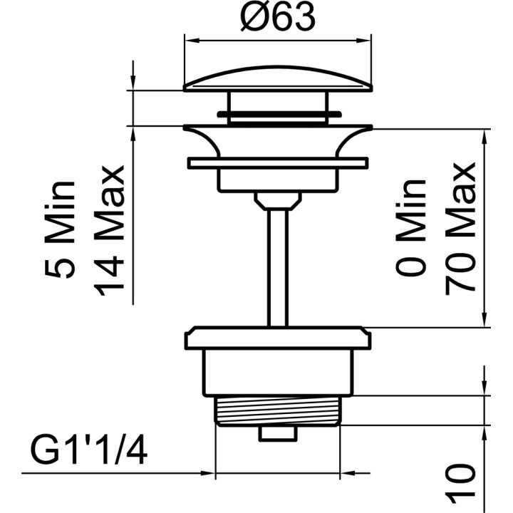 Korek click-clack Laufen, umywalkowy, chrom
