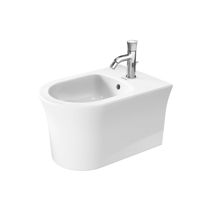 Bidet wiszący Duravit D-Neo, 54x37cm, z przelewem, otwór na baterię biały
