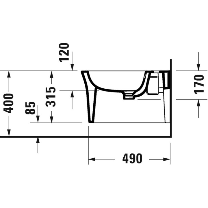 Bidet wiszący Duravit D-Neo, 54x37cm, z przelewem, otwór na baterię biały