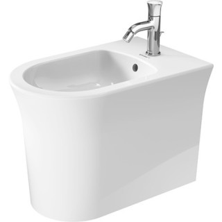 Bidet wiszący Duravit White Tulip, 54x37cm, z przelewem, otwór na baterię, biały