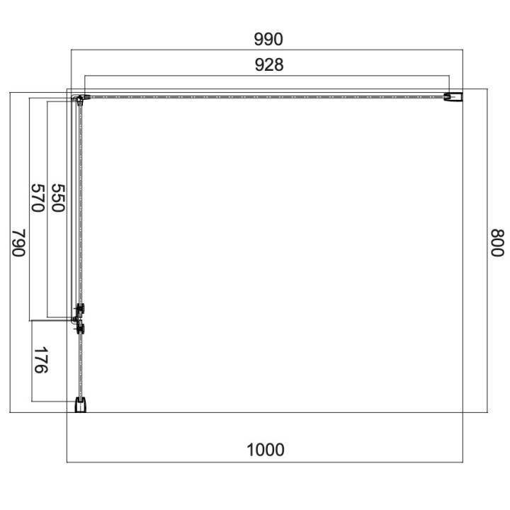 Kwadratowa kabina prysznicowa Omnires Manhattan, 80x90cm, drzwi uchylne, szkło transparentne, profil czarny mat