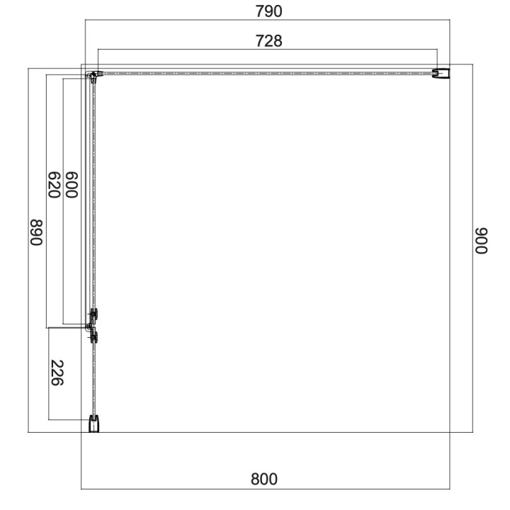Kwadratowa kabina prysznicowa Omnires Manhattan, 80x100cm, drzwi uchylne, szkło transparentne, profil czarny mat