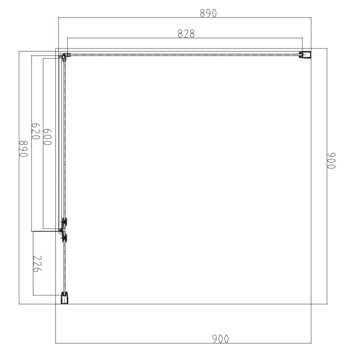 Prostokątna kabina prysznicowa Omnires Manhattan, 90x80cm, drzwi uchylne, szkło transparentne, profil czarny mat