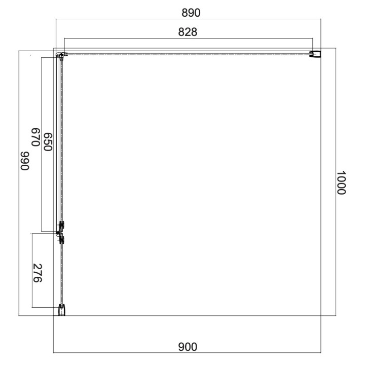 Prostokątna kabina prysznicowa Omnires Manhattan, 100x80cm, drzwi uchylne, szkło transparentne, profil czarny mat