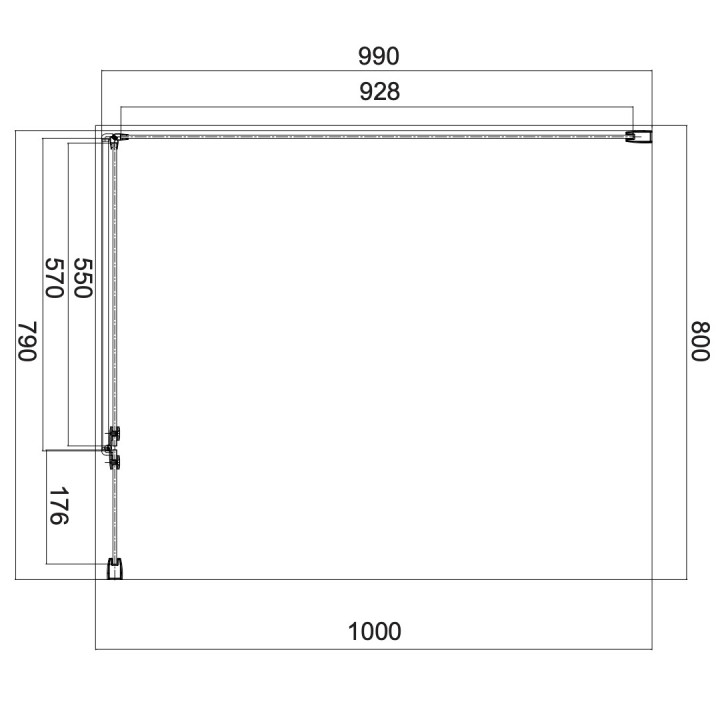Prostokątna kabina prysznicowa Omnires Manhattan, 80x90cm, drzwi uchylne, szkło transparentne, profil chrom