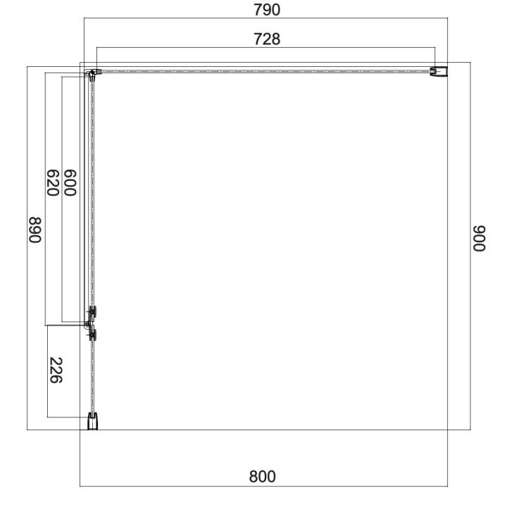 Prostokątna kabina prysznicowa Omnires Manhattan, 90x100cm, drzwi uchylne, szkło transparentne, profil chrom
