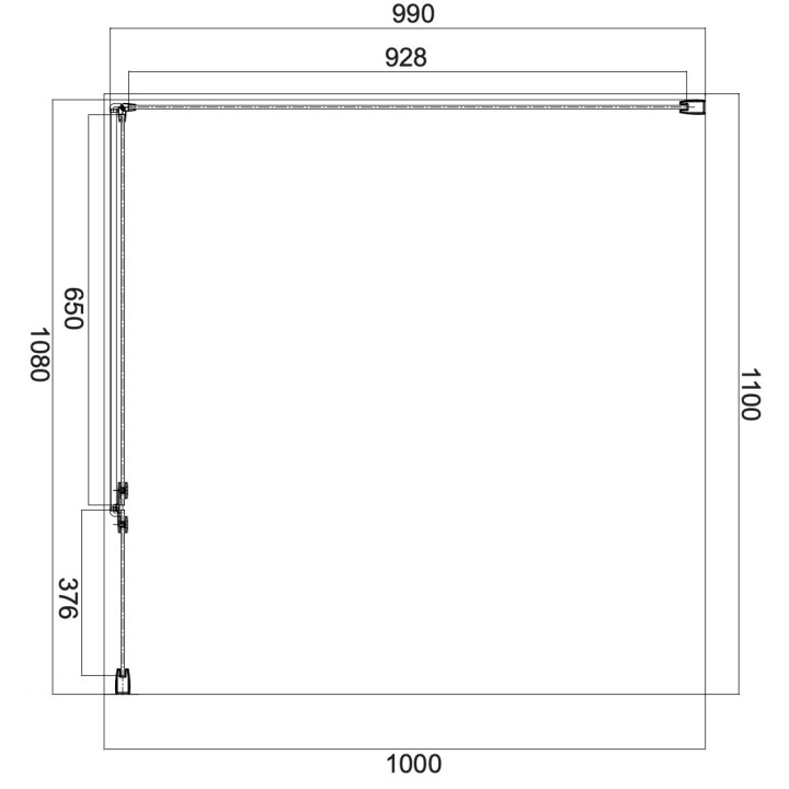 Prostokątna kabina prysznicowa Omnires Manhattan, 100x120cm, drzwi uchylne, szkło transparentne, profil chrom