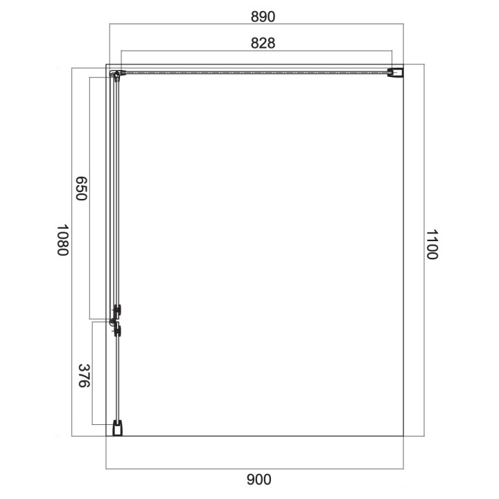 Prostokątna kabina prysznicowa Omnires Manhattan, 110x70cm, drzwi uchylne, szkło transparentne, profil chrom