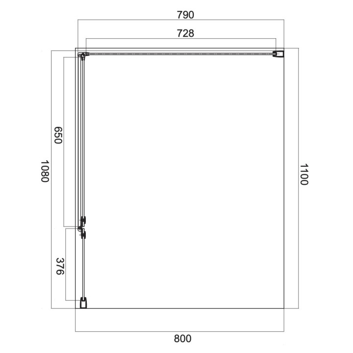Prostokątna kabina prysznicowa Omnires Manhattan, 110x90cm, drzwi uchylne, szkło transparentne, profil chrom