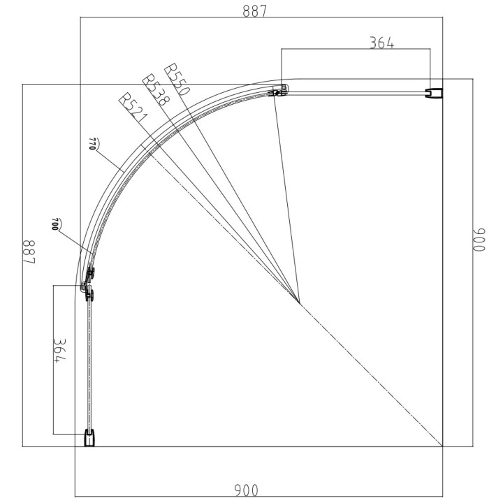 Prostokątna kabina prysznicowa Omnires Manhattan, 130x120cm, drzwi uchylne, szkło transparentne, profil chrom