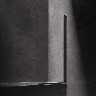 Parawan nawannowy Omnires Kingston, 70cm, montaż uniwersalny, drzwi wahadłowe, szkło transparentne, profil chrom