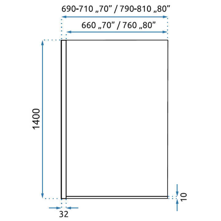 Parawan nawannowy Rea Elegant Gold, 70x140cm, uniwersalny, szkło transparentne, profil złoty